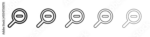 Zoom out icon flat simple outline logo