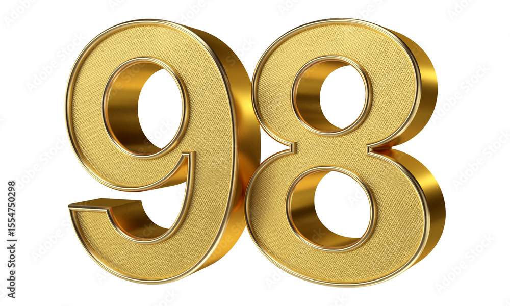 Bling Bling Gold Number 98 3D Text Effect Bling Bling Gold Number 98 3D Text Effect