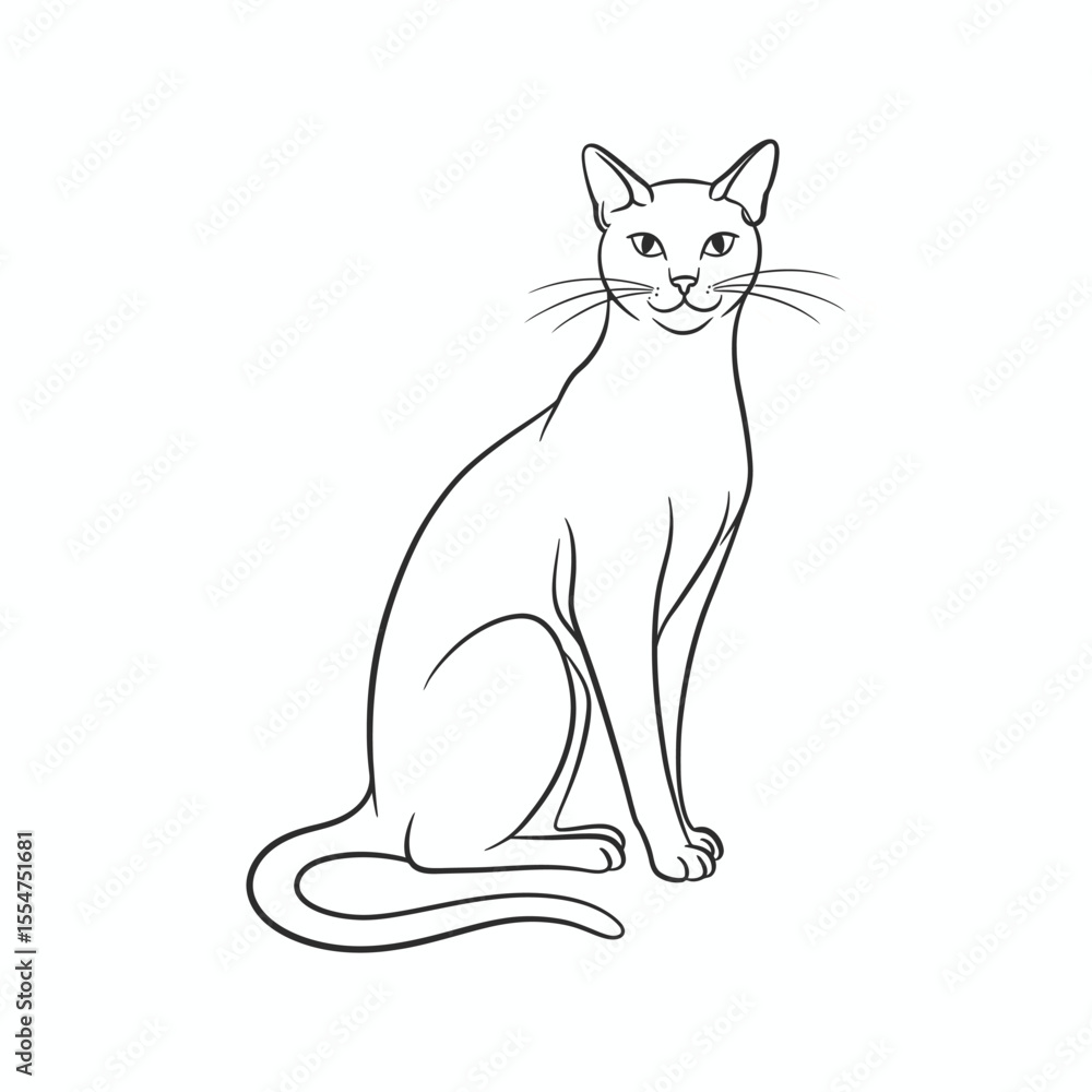 Obraz premium Elegant feline sitting gracefully animal domestic