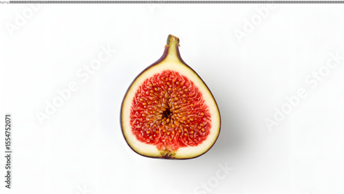 Ripe Fig Halved A Close-Up View of a Fresh, Juicy Fig