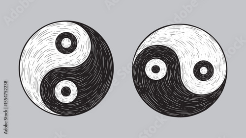 Yin yang engraving represents balance harmony and duality in spiritual and natural life forces