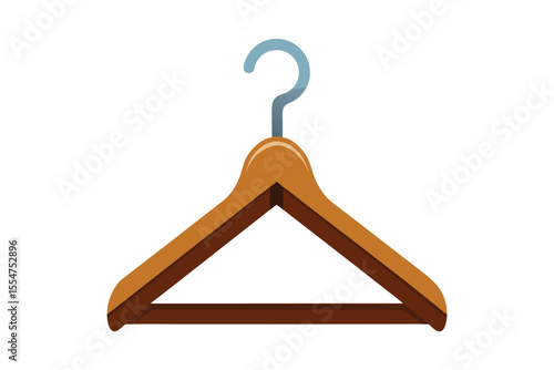 wooden coat hanger isolated on white background