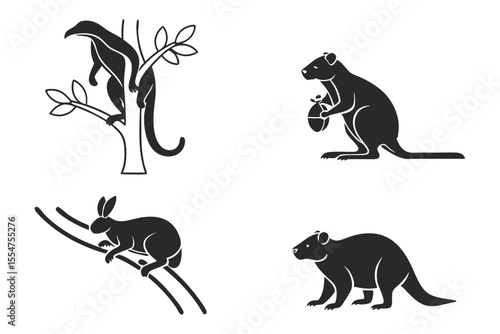 set of funny animals