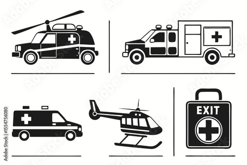 transportation icons set