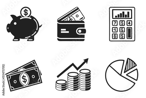 finance icons set