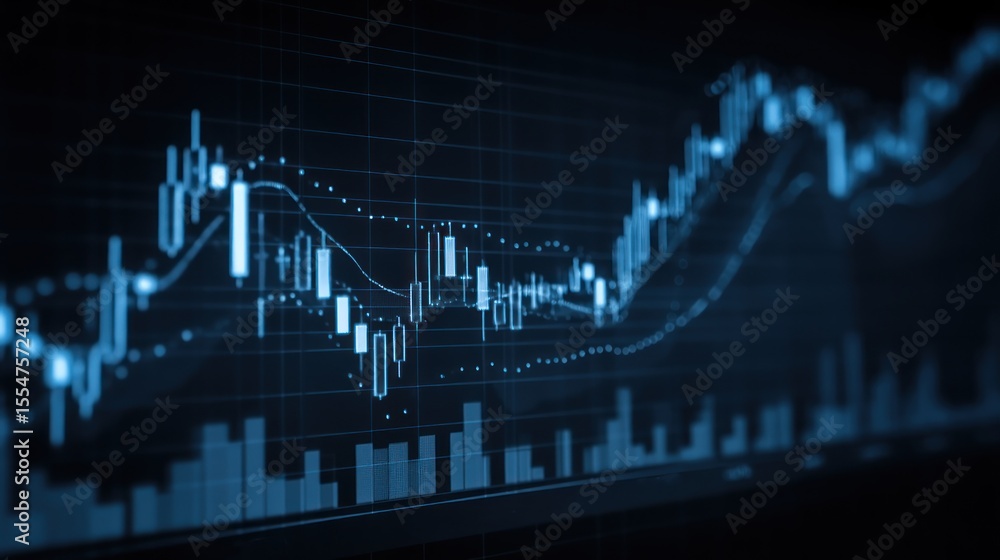 Naklejka premium Stock market chart on computer screen