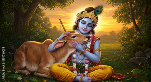 krishna playing the flute