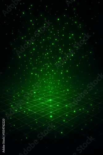 Green Tech - Inspired Particle Grid Pattern, Tech - Art Element