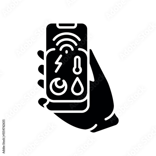 smart predicting utility black flat icon.