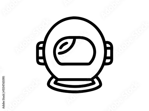 Astronaut Helmet Icon Metallic 3D EVA Helm Design