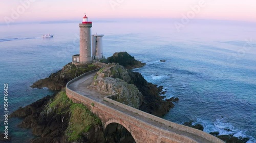 Le Petit Minou lighthouse in Brest, Brittany, France