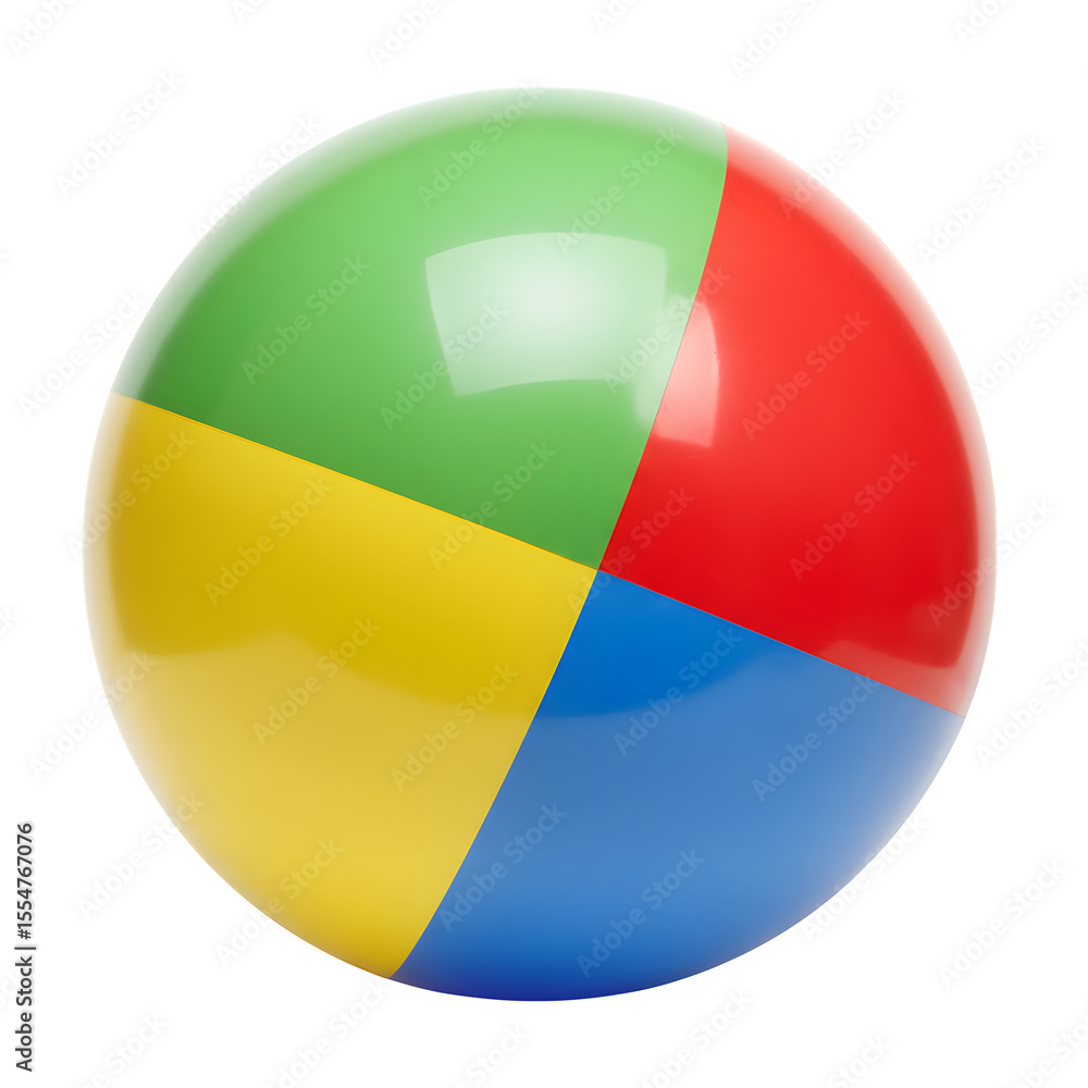 Fototapeta premium Vibrant Colorful Play Ball Against a White Background