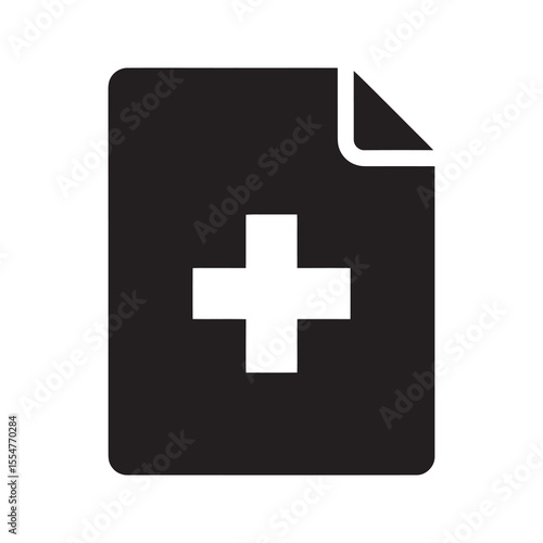 Medical cross icon representing healthcare services hospital location first aid and emergency assistance for patient health and clinical care vector solid glyph icon
