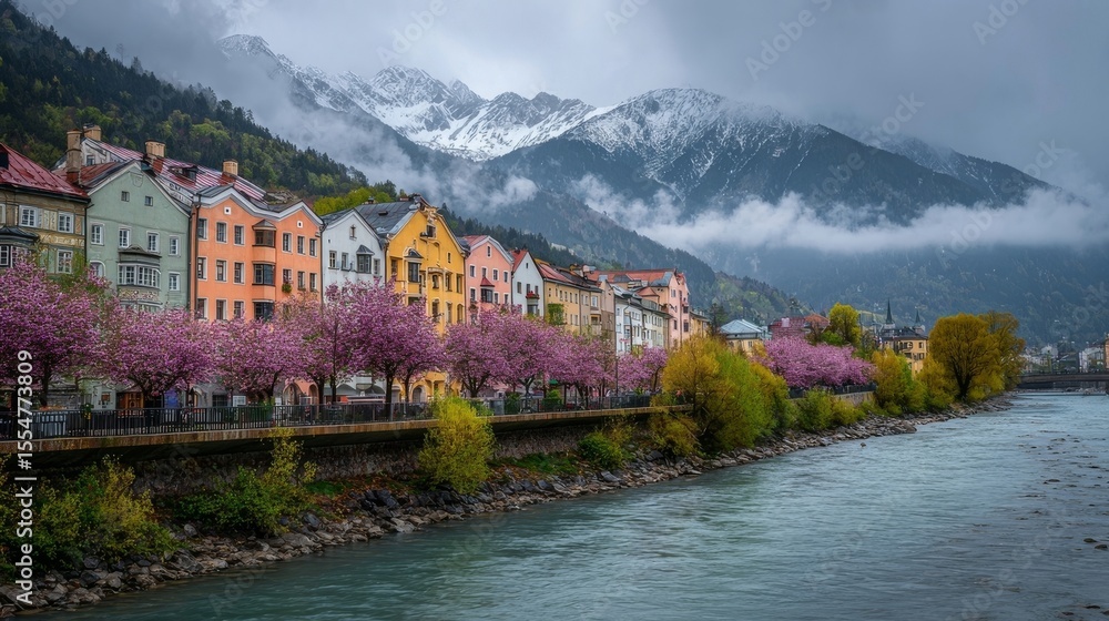 Fototapeta premium view of the river in the mountains