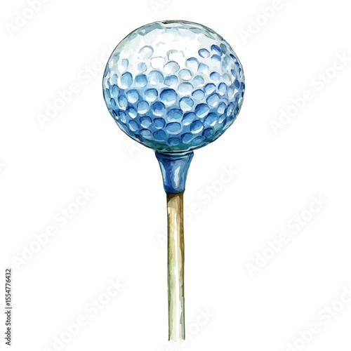 Golf Tee, watercolor drawing vector, isolated on a white background.