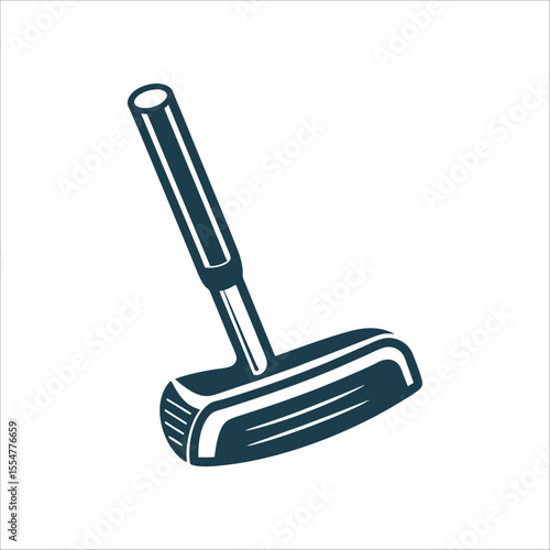 Isolated Mallet Putter Golf Club Illustration Golf Club Putter Clean mallet style putter