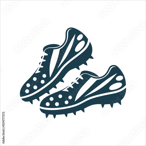 Baseball Cleats Shoes with Spikes Graphic Icon Baseball Cleats Shoe with spikes
