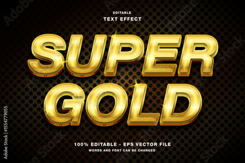 Super Gold 3D Editable Text Effect Template Style