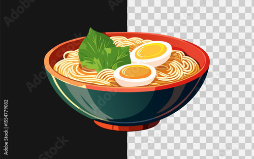 A steaming bowl of authentic Japanese ramen with soft-boiled egg, pork slices, and seaweed, served on a wooden table, moody lighting, food photography style
