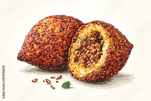 Kibbeh lettuce arabian delicious isolated