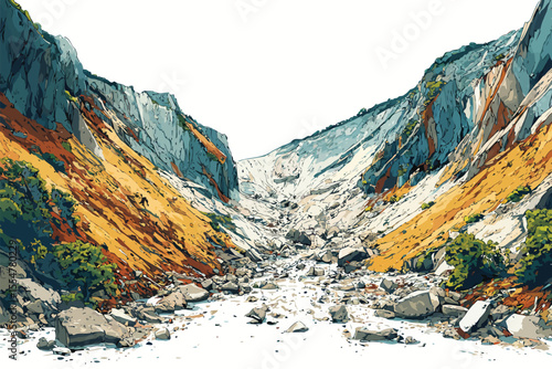 Landslide black damaged meteorite isolated