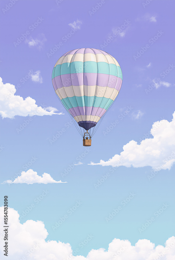 Naklejka premium balloon flight in the blue sky