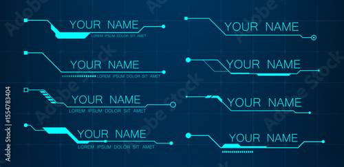 Callout titles and frame in Sci- Fi style. Vector illustration