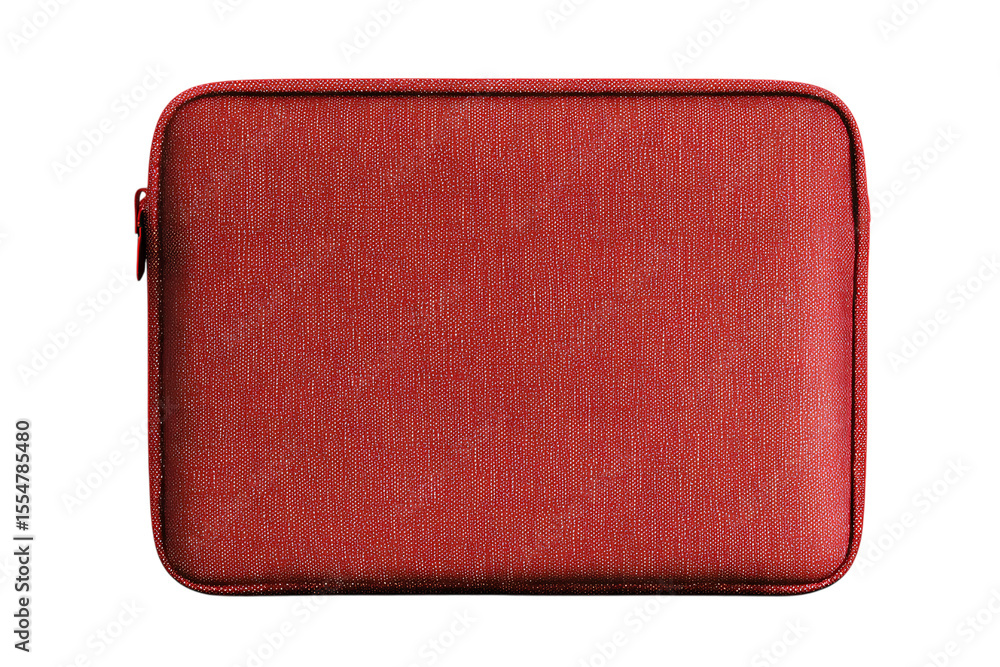 Fototapeta premium Laptop sleeve neoprene texture minimalist design shadowed softly isolated on transparent background 