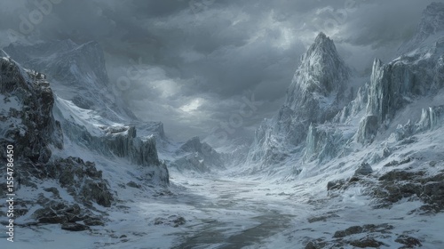 Wallpaper Mural snow covered mountains Torontodigital.ca