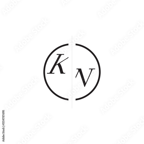 Free Download Initial Alphabet Design Unique Vector Circled Alphabet Monogram Simple Logo KN - GFXLoad