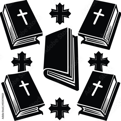 Biblical Books Cross Icons