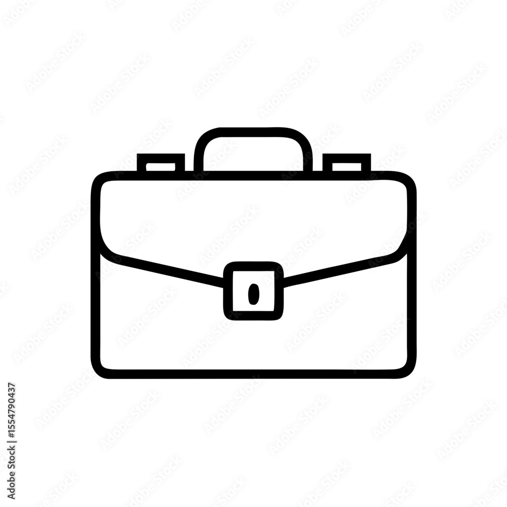 Minimalist black outline vector icon of a briefcase, symbolizing business, corporate work, and professional tools. Clean design on a transparent background Minimalist black outline vector icon of a briefcase, symbolizing business, corporate work, and professional tools. Clean design on a transparent background