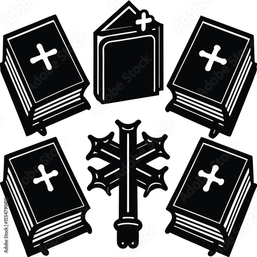 Biblical Books Cross Icons