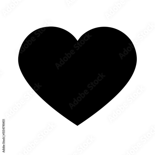 Solid black vector icon of a heart, symbolizing like, love, and positive emotion. Clean, bold design on a transparent background.