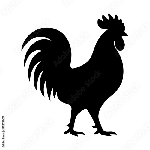 Cock silhouette standing side view 1