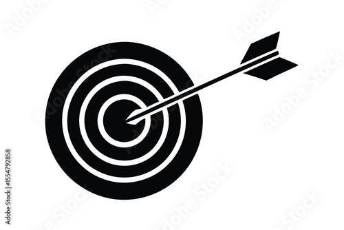 target arrow flat icon arrow hitting target vector
