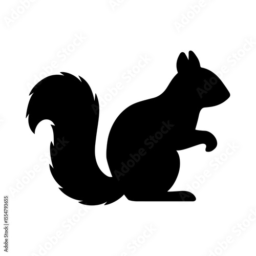 Squirrel silhouette sitting side view 1