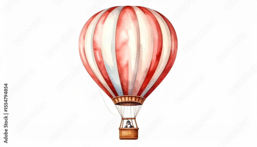 Naklejka premium Hot air ballon isolated on white background