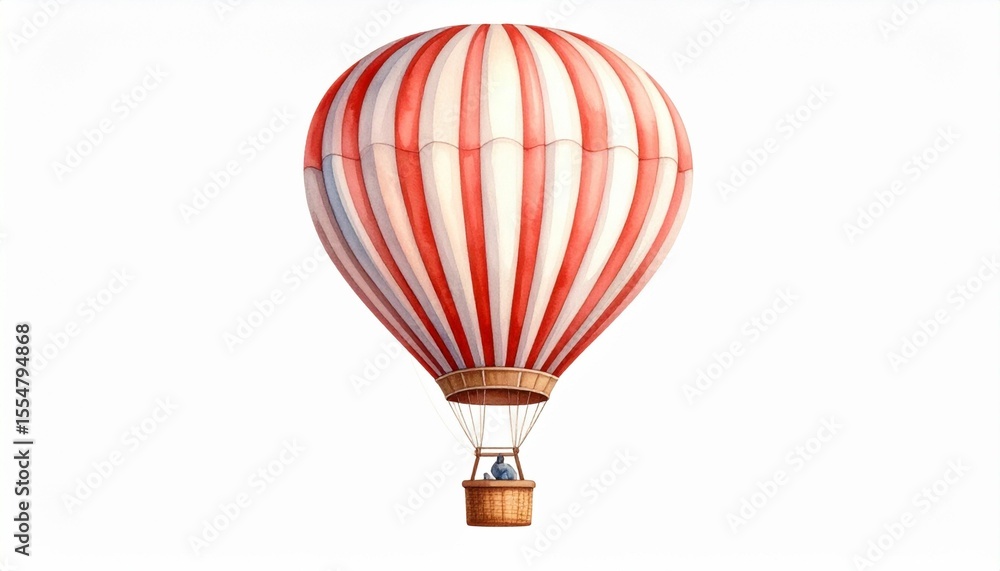 Obraz premium Hot air ballon isolated on white background