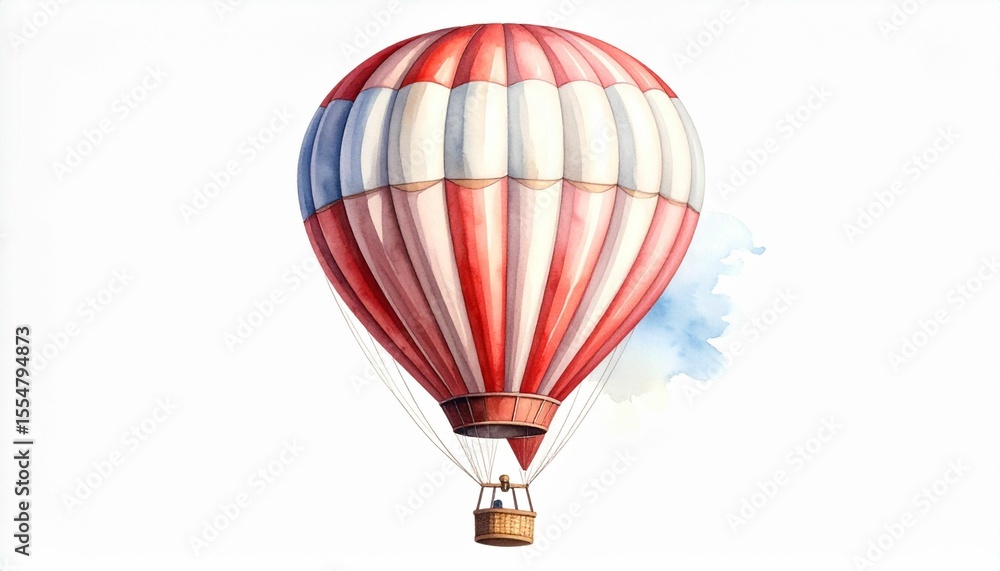 Obraz premium Hot air ballon isolated on white background