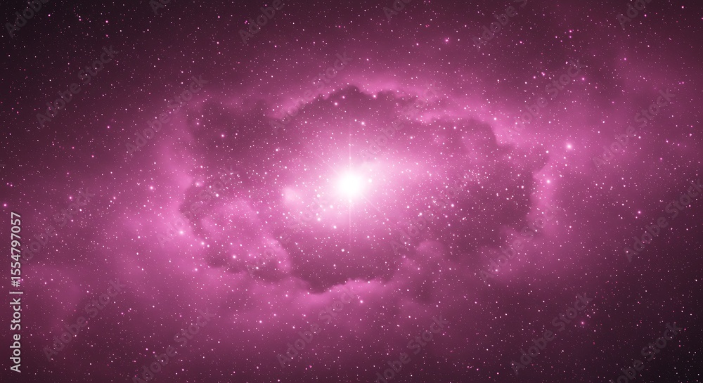 Fototapeta premium Pink Nebula Cosmic Wonder: Celestial Dance of Stars and Dust