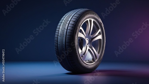 Wallpaper Mural Car tires displayed on a dark blue backdrop, emphasizing tire fitting with a focus on accuracy, long-lasting durability, and top performance for a safe, smooth driving experience Torontodigital.ca