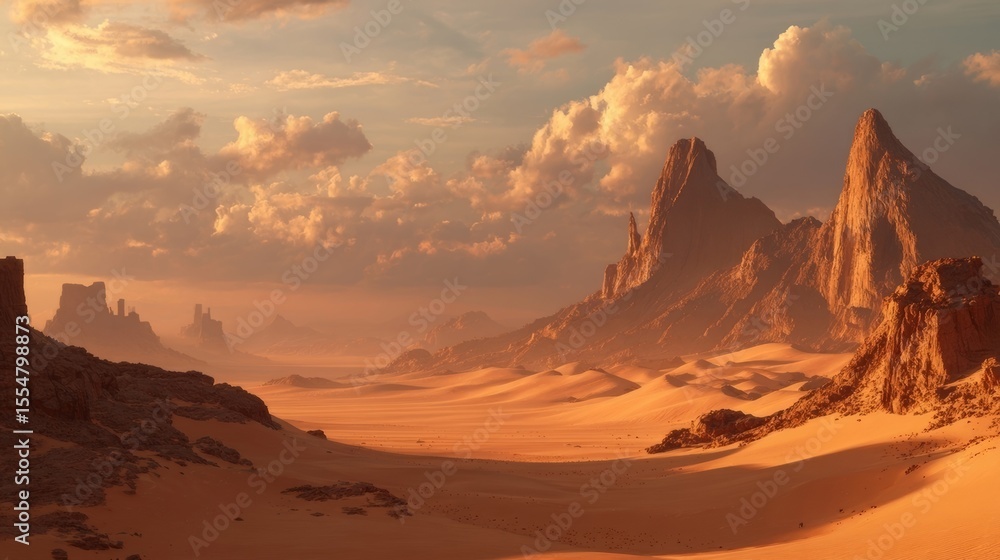 Naklejka premium sunset in the mountains