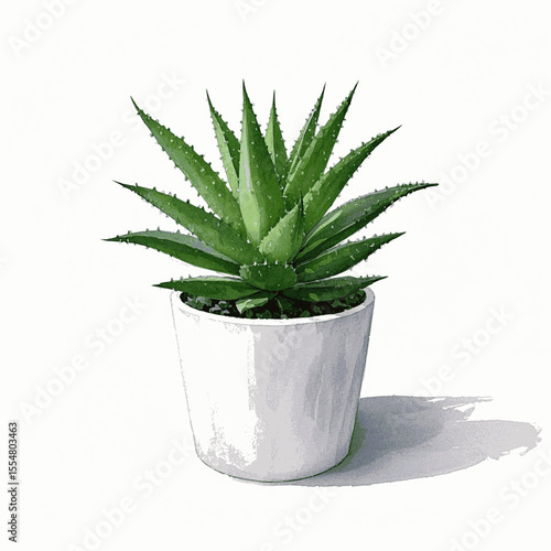 Misty Guard Auspicious plants Pearl Plant isolated watercolor vector illustration svg