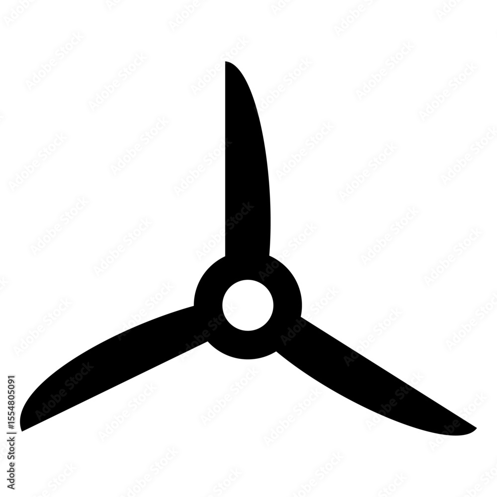 Obraz premium Propeller vector silhouette , clip art, and symbol. Shilhouette of propeller concept and simple design