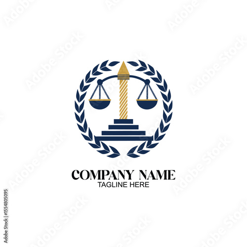 The Emblem of Justice: A powerful and iconic representation of justice, this logo features the scales of justice encircled by a laurel wreath, set against a clean and professional backdrop.