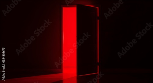Red light, Open door, Doorway, Red Light Through Open Doorway