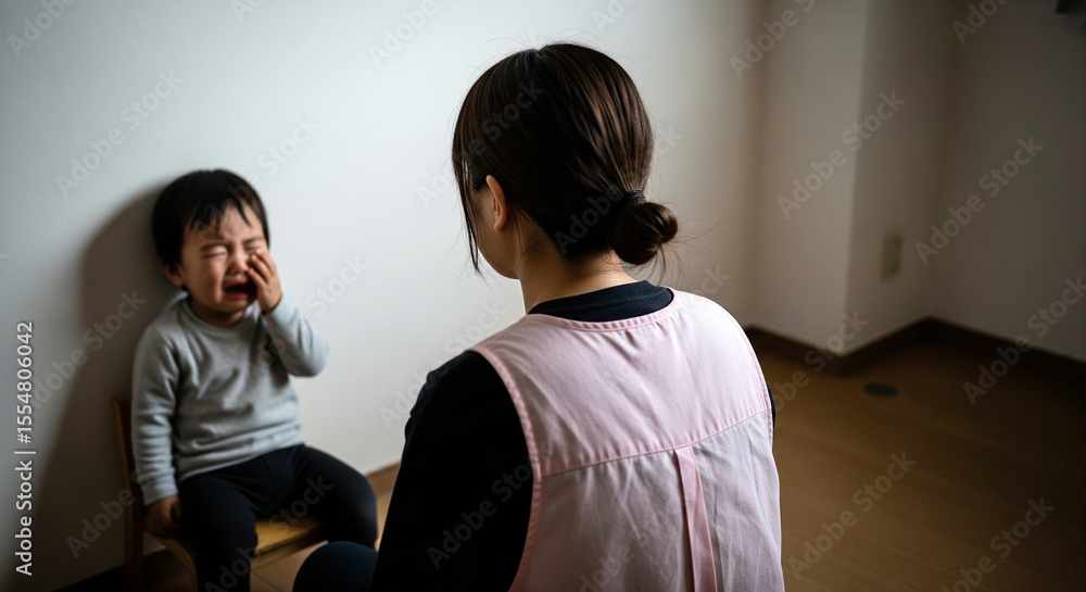 Fototapeta premium 不適切保育：保育士による児童虐待