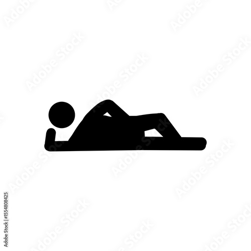 横たわる人物アイコン｜リラックス・休憩・休息のピクトグラム
Lying Down Person Icon – Relaxation, Rest, and Leisure Symbol