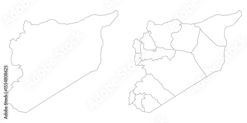 Syria map set. Map of Syria in set with white color